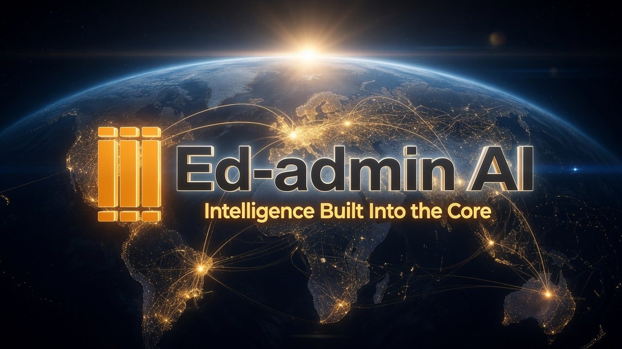 Ed-admin AI: a glowing globe with connections spanning the continents