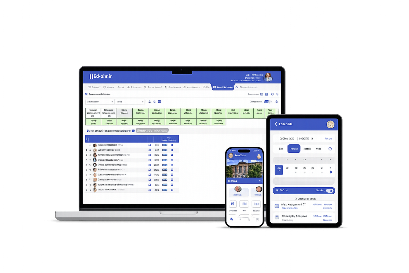 Ed-admin dashboard on Mac and iPhone