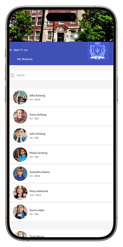 Ed-admin Staff portal on a phone