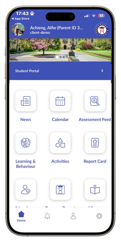 Ed-admin Students portal on a phone
